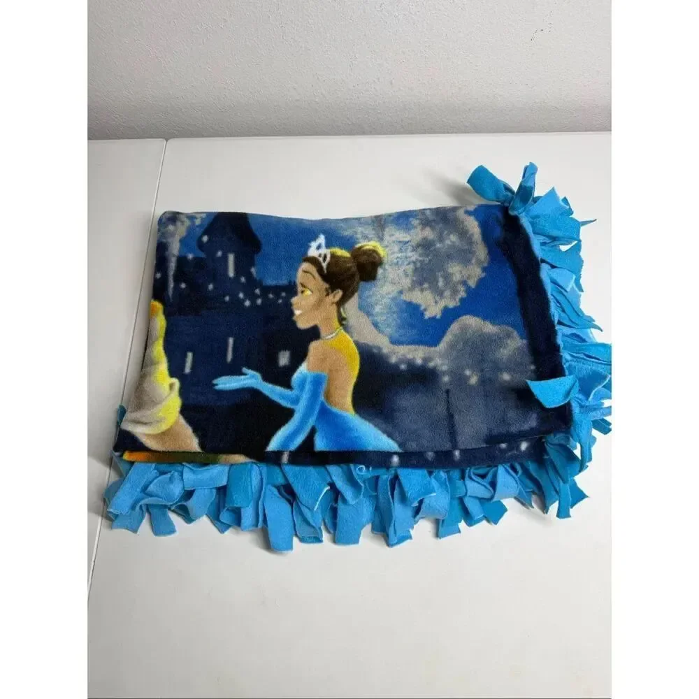 Disney Princess & The Frog Thomas Kinkade Handmade Fleece Blanket Throw 52”x36”